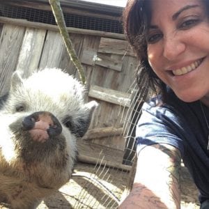 Debi and a pig